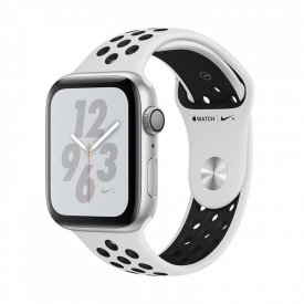 اپل واچ سری 4 مدل Nike Plus 44mm بدنه آلومینیوم به رنگ نقره ای با بند سیلیکونی