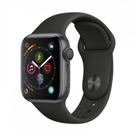 اپل واچ سری 4 مدل 40mm بدنه آلومینیوم به رنگ مشکی با بند سیلیکونی