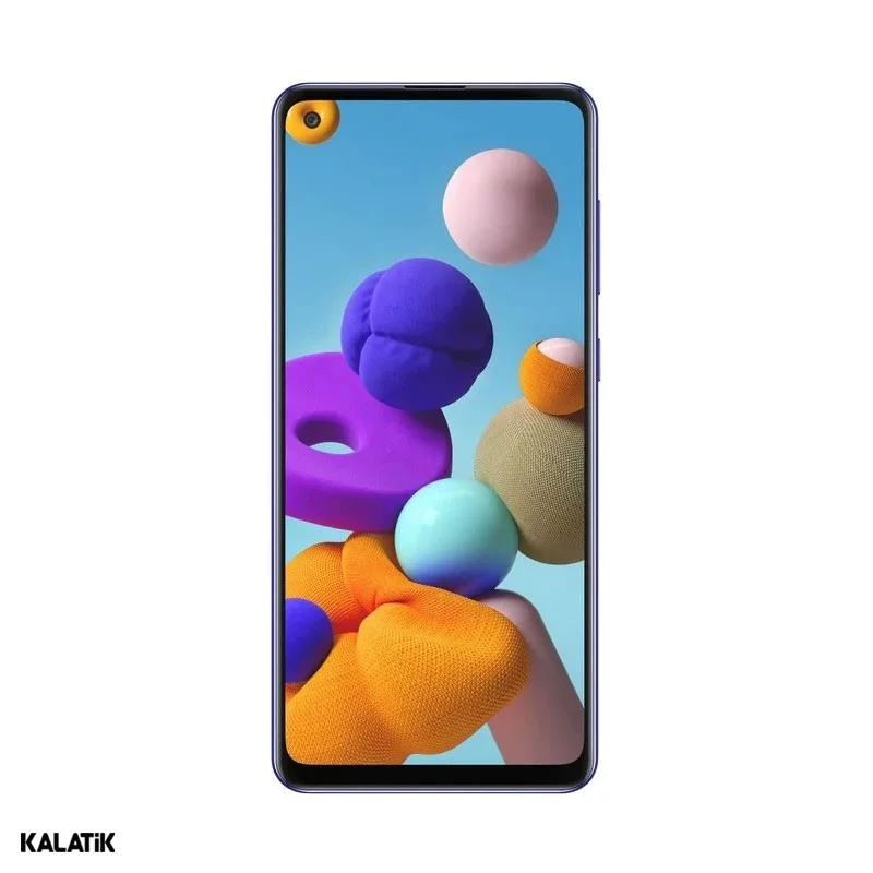 گوشی موبایل سامسونگ مدل Galaxy A21s دو سیم کارت ظرفیت 128/4 گیگابایت آبی 18 ماه گارانتی هما تلکام + کد رجیستری