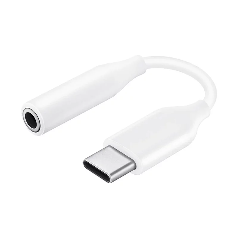 کابل تبدیل USB Type-C به Jack 3.5mm سامسونگ به طول 8 سانتی متر سفید اصالت و سلامت فیزیکی کالا