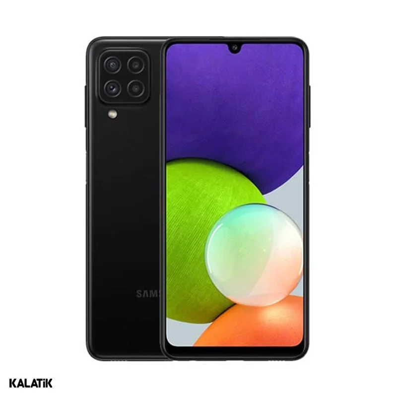 گوشی موبایل سامسونگ مدل Galaxy A22 دو سیم کارت ظرفیت 128/4 گیگابایت مشکی 18 ماه گارانتی اسمارت تکنولوژی قشم + کد رجیستری