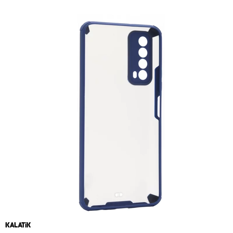 کاور پشت مات دور رنگی با محافظ دوربین مناسب برای گوشی موبایل Huawei Y7a سرمه ای اصالت و سلامت فیزیکی کالا