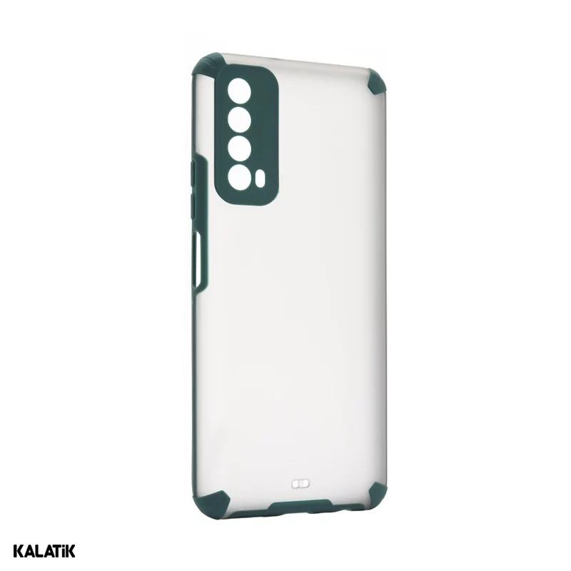 کاور پشت مات دور رنگی با محافظ دوربین مناسب برای گوشی موبایل Huawei Y7a اصالت و سلامت فیزیکی کالا سبز تیره