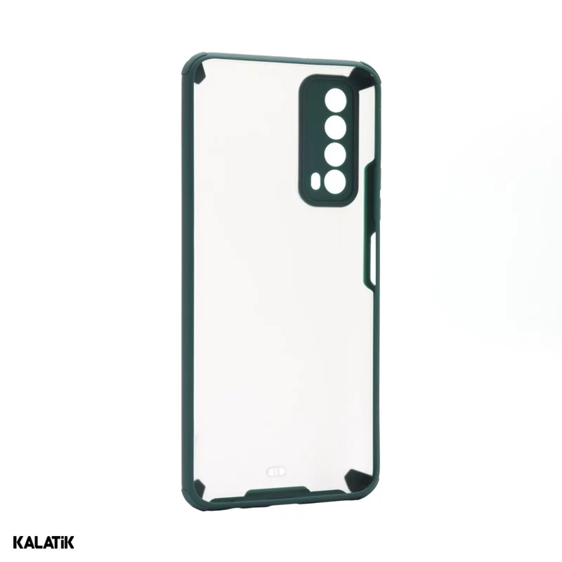 کاور پشت مات دور رنگی با محافظ دوربین مناسب برای گوشی موبایل Huawei Y7a اصالت و سلامت فیزیکی کالا سبز تیره