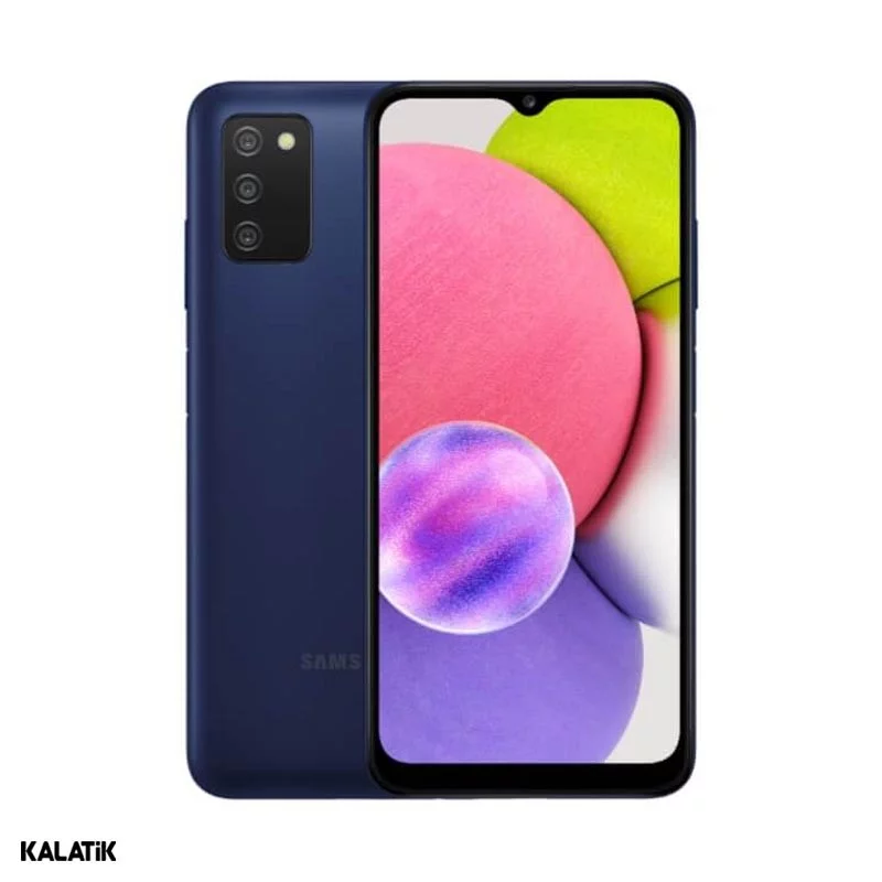 گوشی موبایل سامسونگ مدل Galaxy A03s دو سیم کارت ظرفیت 64/4 گیگابایت آبی 18 ماه گارانتی هما تلکام + کد رجیستری