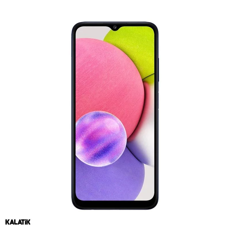 گوشی موبایل سامسونگ مدل Galaxy A03s دو سیم کارت ظرفیت 64/4 گیگابایت آبی 18 ماه گارانتی هما تلکام + کد رجیستری