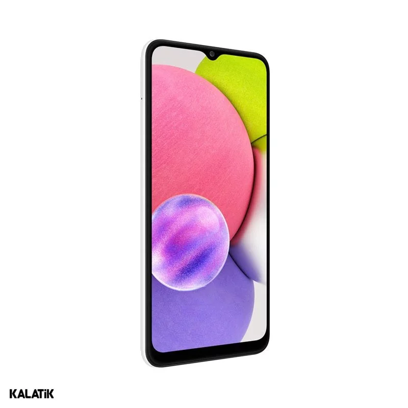 گوشی موبایل سامسونگ مدل Galaxy A03s دو سیم کارت ظرفیت 64/4 گیگابایت سفید 18 ماه گارانتی هما تلکام + کد رجیستری