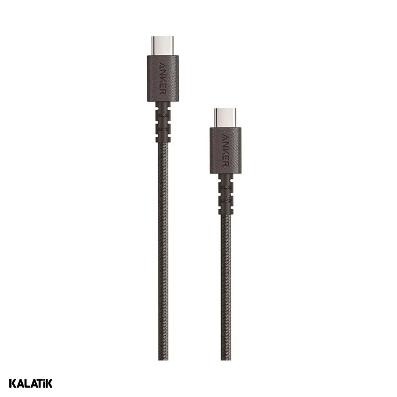 کابل تبدیل USB-C به USB-C انکر مدل A8032H11 PowerLine Select Plus به طول 0.9 متر مشکی 18 ماه گارانتی طلایی ایستا