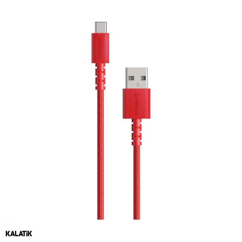کابل تبدیل USB-Type-A به USB-Type-C انکر مدل A8022 به طول 0.9 متر قرمز 18 ماه گارانتی طلایی ایستا