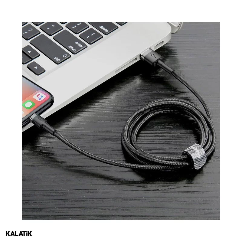 کابل تبدیل USB Type-A به لایتنینگ باسئوس مدل CALKLF-RG1 به طول 3 متر مشکی اصالت و سلامت فیزیکی کالا