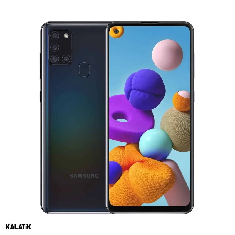 گوشی موبایل سامسونگ مدل Galaxy A21s دو سیم کارت ظرفیت 128/6 گیگابایت مشکی 18 ماه گارانتی هما تلکام + کد رجیستری