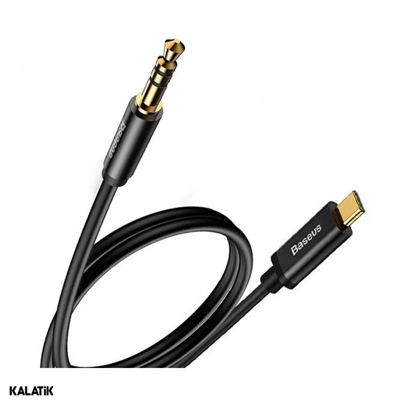 کابل انتقال صدا USB Type-C به 3.5 میلی‌ متری باسئوس مدل CAM01-01 به طول 1.2 متر