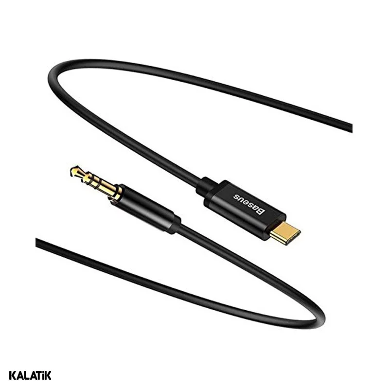 کابل انتقال صدا USB Type-C به 3.5 میلی‌ متری باسئوس مدل CAM01-01 به طول 1.2 متر مشکی اصالت و سلامت فیزیکی کالا