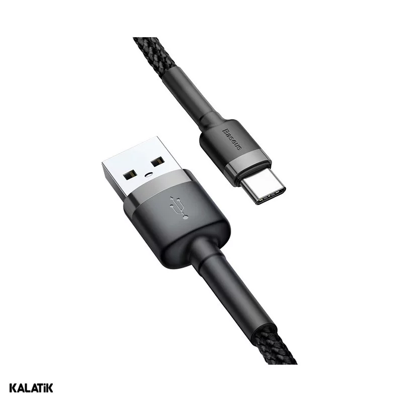 کابل تبدیل USB Type-A به USB Type-C باسئوس Cafule مدل CATKLF-C09/CG1 به طول 2 متر مشکی اصالت و سلامت فیزیکی کالا