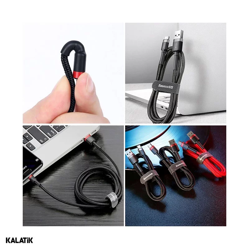 کابل تبدیل USB Type-A به USB Type-C باسئوس Cafule مدل CATKLF-B09/BG1 به طول 1 متر
