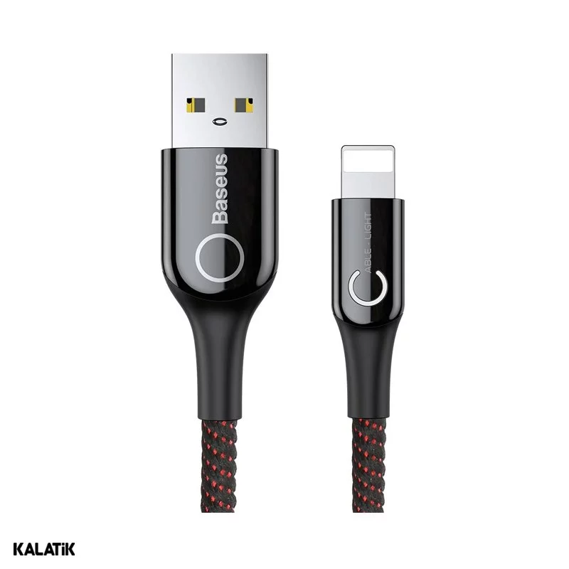 کابل تبدیل USB Type-A به لایتنینگ باسئوس C-Shaped مدل CALCD-01/03/09 به طول 1 متر مشکی اصالت و سلامت فیزیکی کالا