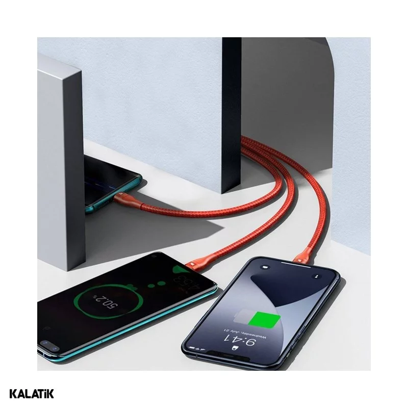 کابل تبدیل Type-A/C به لایتنینگ/Micro USB/USB Type-C باسئوس CA2T3-06/07/G1 به طول 1.2 متر