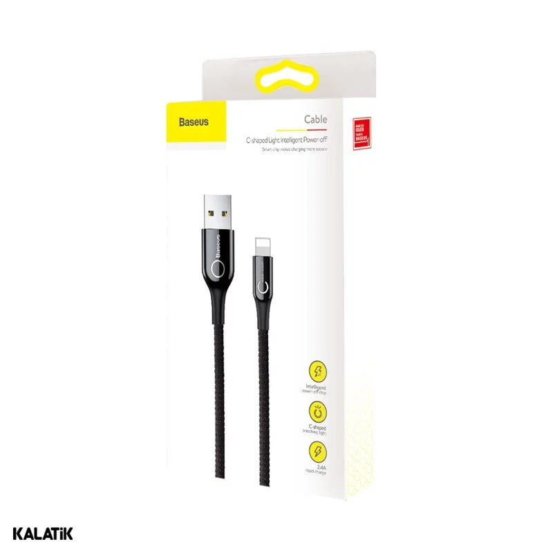 کابل تبدیل USB Type-A به لایتنینگ باسئوس C-Shaped مدل CALCD-01/03/09 به طول 1 متر قرمز اصالت و سلامت فیزیکی کالا