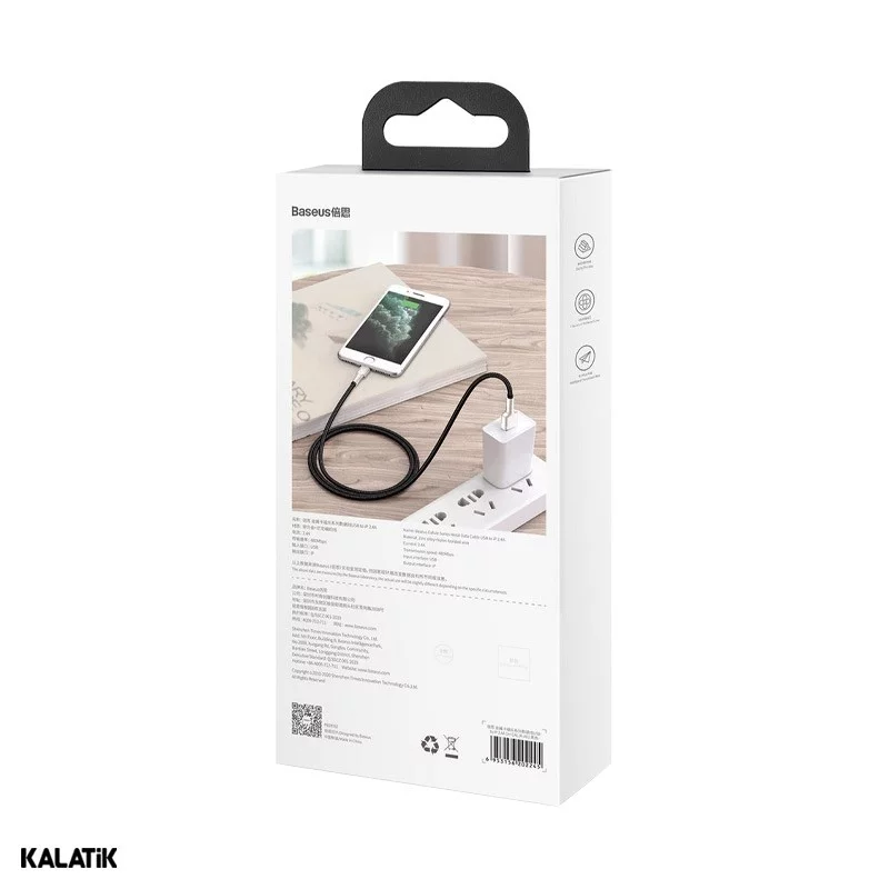 کابل تبدیل USB Type-A به لایتنینگ باسئوس Cafule Series مدل CALJK-A01/A02/A05 به طول 1 متر