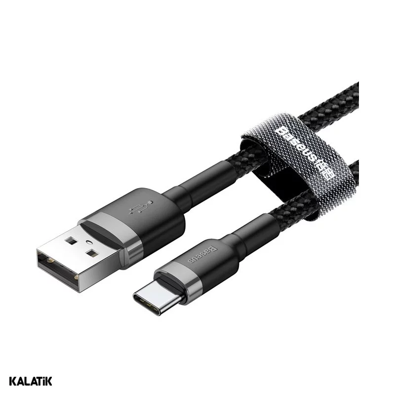 کابل تبدیل USB Type-A به USB Type-C باسئوس Cafule مدل CATKLF-UG1/U09 به طول 3 متر مشکی اصالت و سلامت فیزیکی کالا