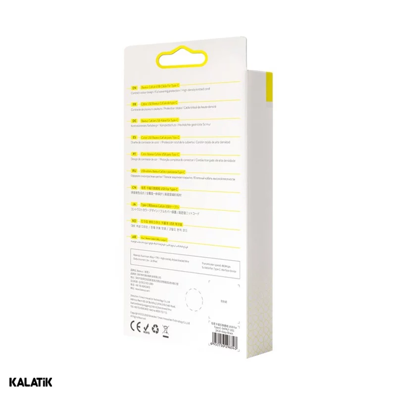 کابل تبدیل USB Type-A به USB Type-C باسئوس Cafule مدل CATKLF-UG1/U09 به طول 3 متر مشکی اصالت و سلامت فیزیکی کالا