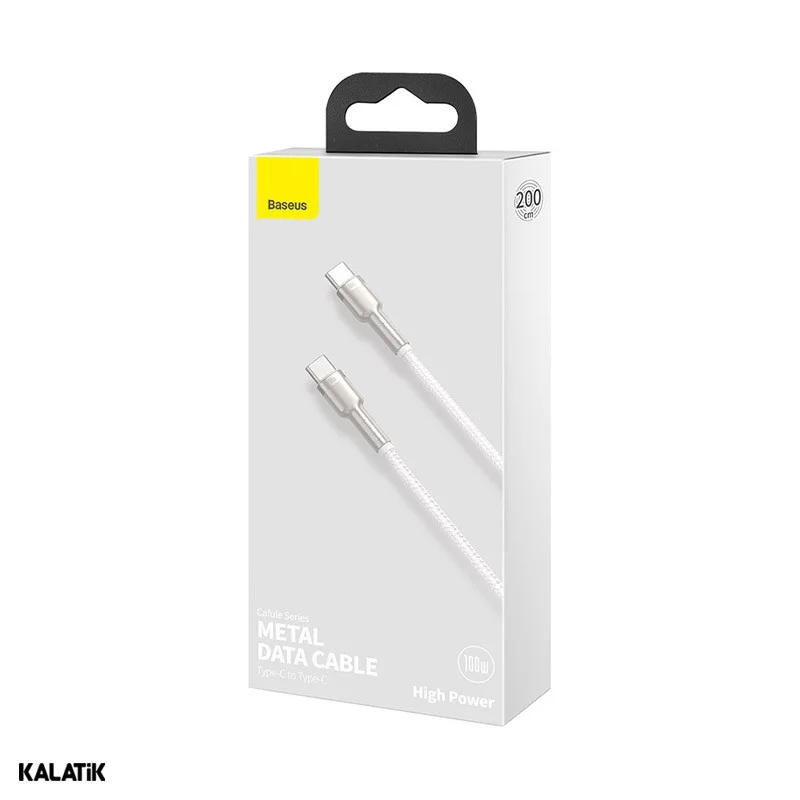کابل تبدیل USB Type-C به USB Type-C باسئوس مدل CATJK-D01/D02 به طول 2 متر مشکی اصالت و سلامت فیزیکی کالا