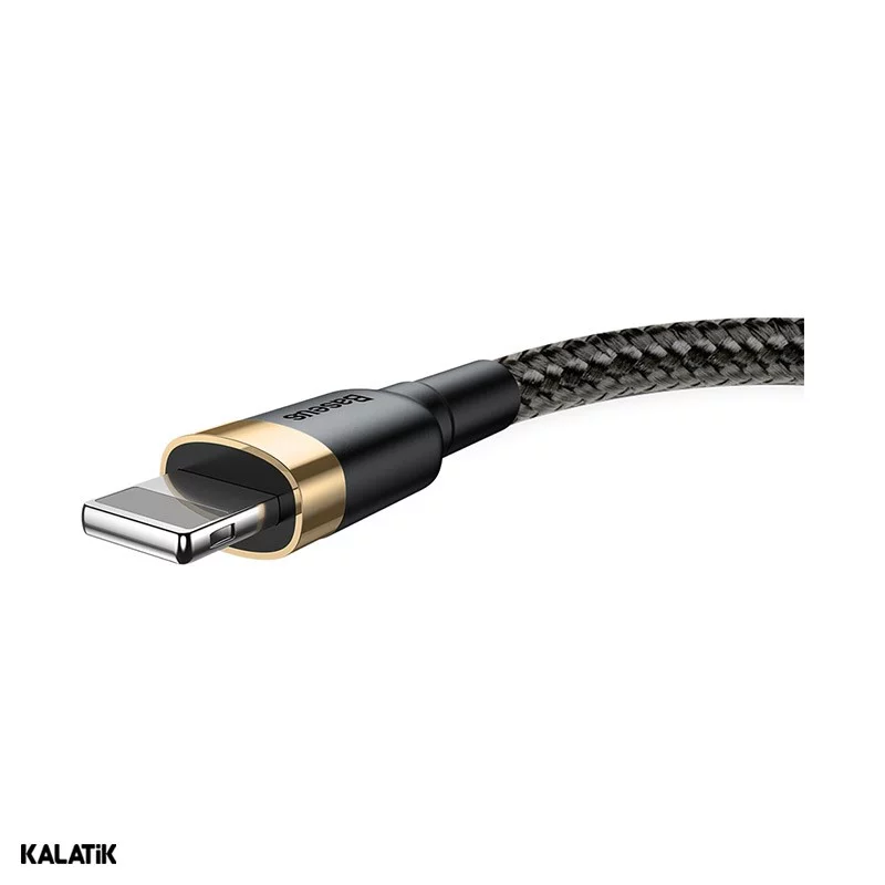 کابل تبدیل USB Type-A به لایتنینگ باسئوس Cafule مدل CALKLF-BV1 به طول 1 متر اصالت و سلامت فیزیکی کالا مشکی - طلایی