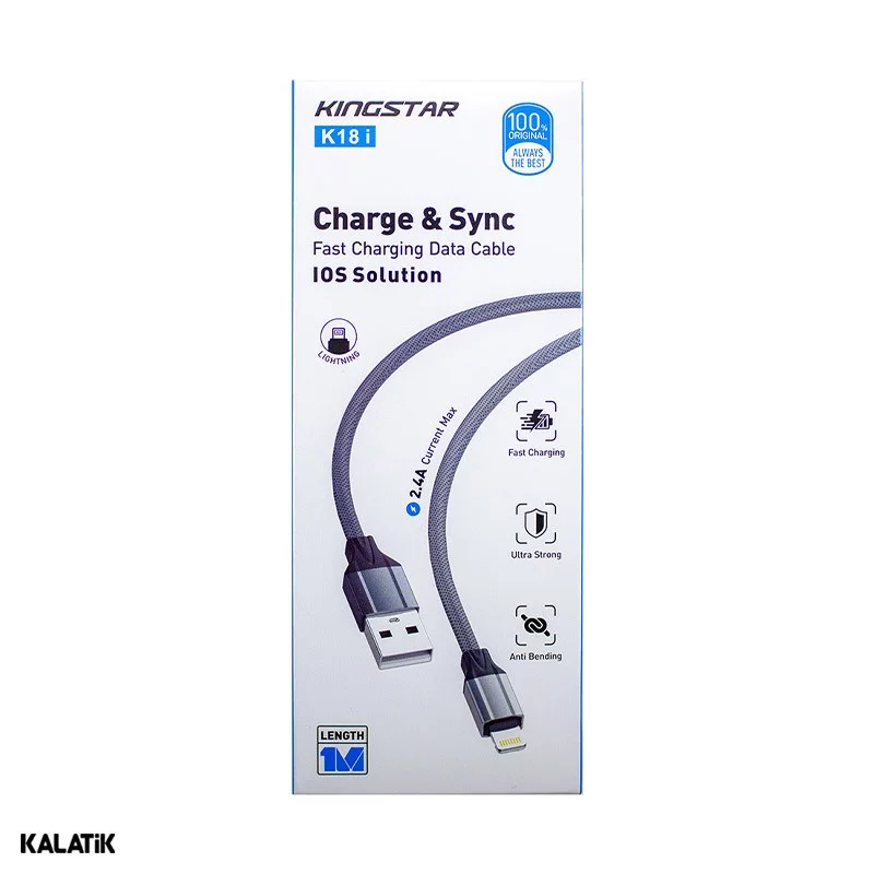 کابل تبدیل USB Type-A به لایتنینگ کینگ استار مدل K18i به طول 1 متر