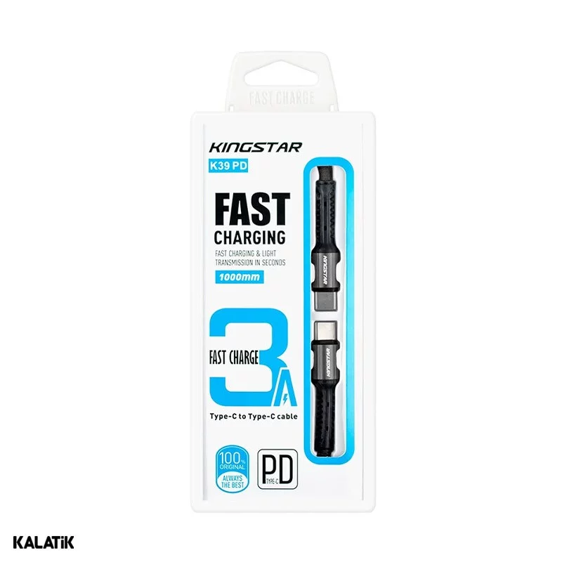 کابل تبدیل USB Type-C به USB Type-C کینگ استار مدل K39PD به طول 1 متر