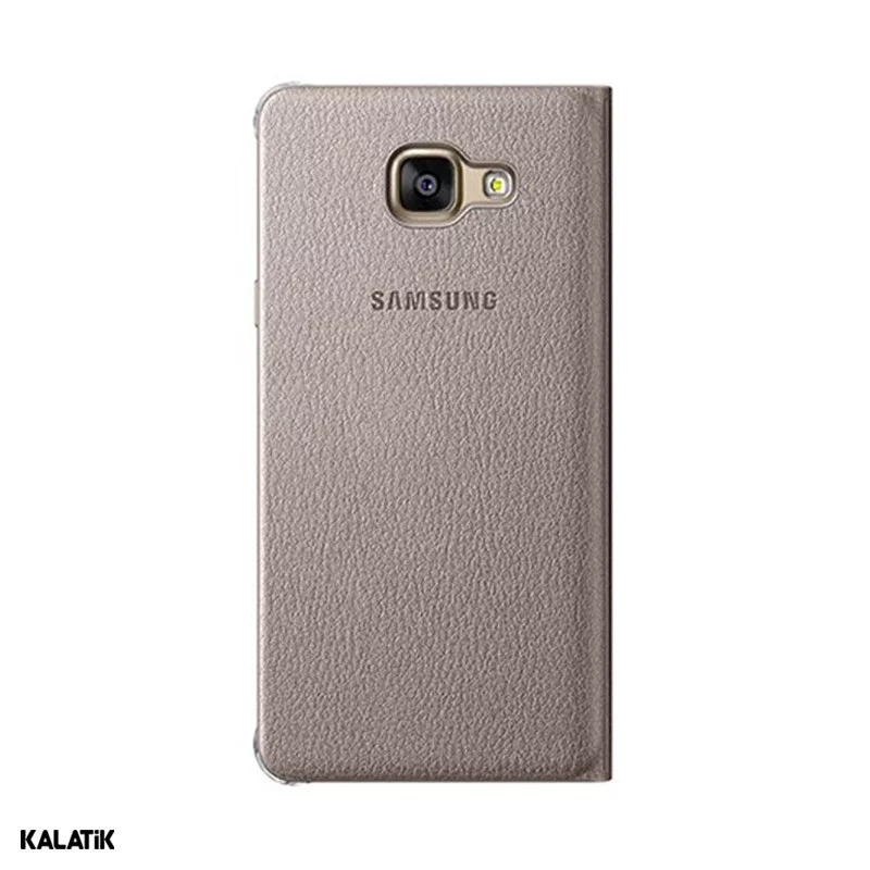 کیف کلاسوری طرح چرم مدل Flip Cover برای گوشی موبایل Samsung Galaxy A5 طلایی اصالت و سلامت فیزیکی کالا