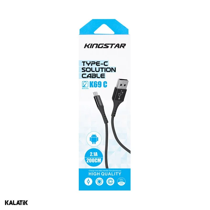 کابل تبدیل USB Type-A به USB Type-C کینگ استار مدل K69C به طول 2 متر