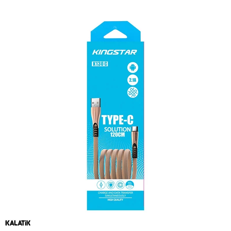 کابل تبدیل USB Type-A به USB Type-C کینگ استار مدل K130C به طول 1.2 متر