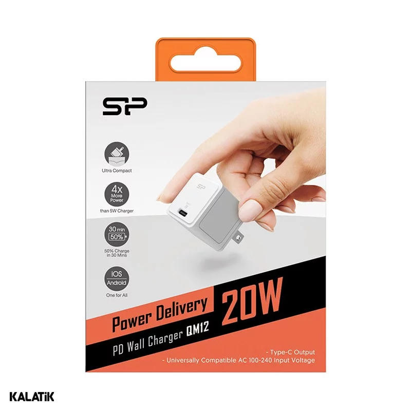 شارژر دیواری 20W سیلیکون پاور مدل QM12