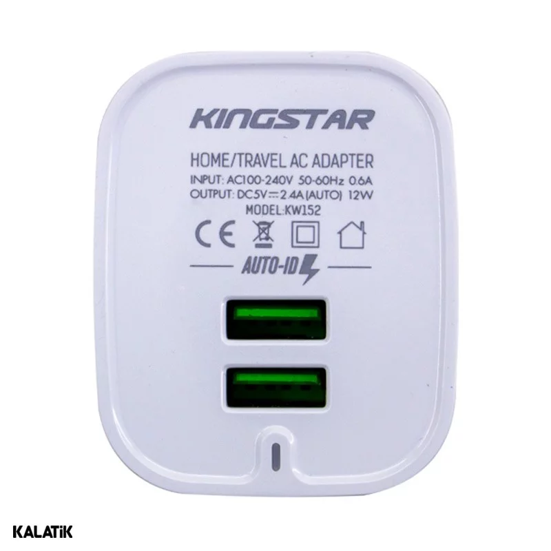 شارژر دیواری کینگ استار مدل KW152C به همراه کابل USB Type-A به USB Type-C