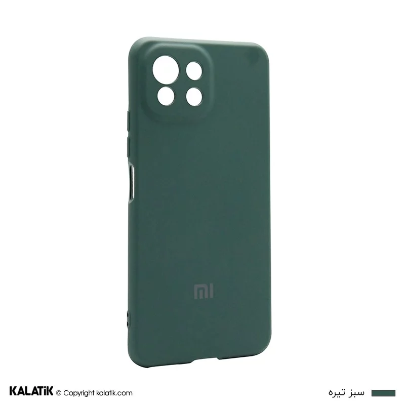 کاور سیلیکونی با محافظ دوربین مناسب برای گوشی موبایل Xiaomi 11 Lite اصالت و سلامت فیزیکی کالا سبز تیره