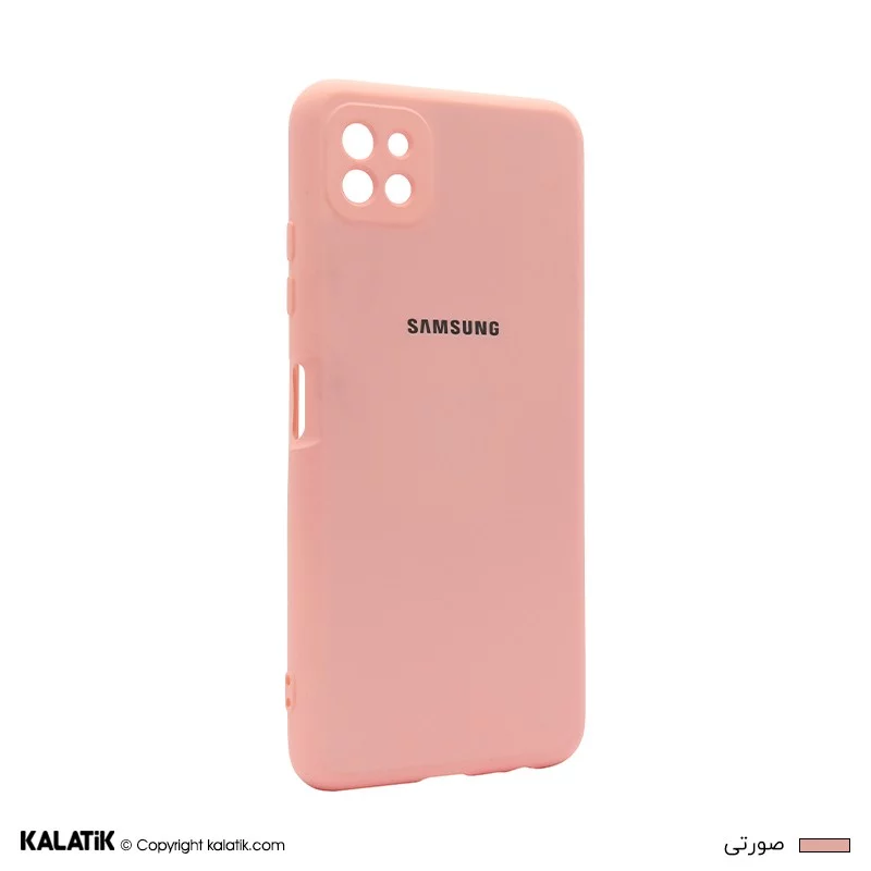 کاور سیلیکونی با محافظ دوربین مناسب برای گوشی موبایل سامسونگ Galaxy F12 صورتی اصالت و سلامت فیزیکی کالا