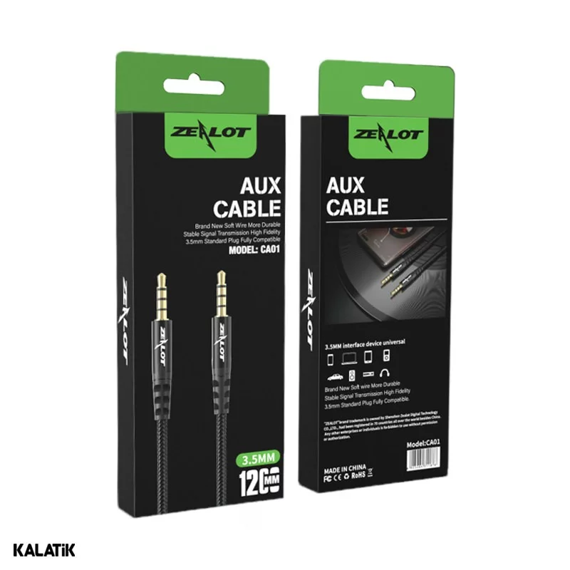 کابل انتقال صدا 3.5 میلیمتری زیلوت مدل AUX-CA01 به طول 1.2 متر