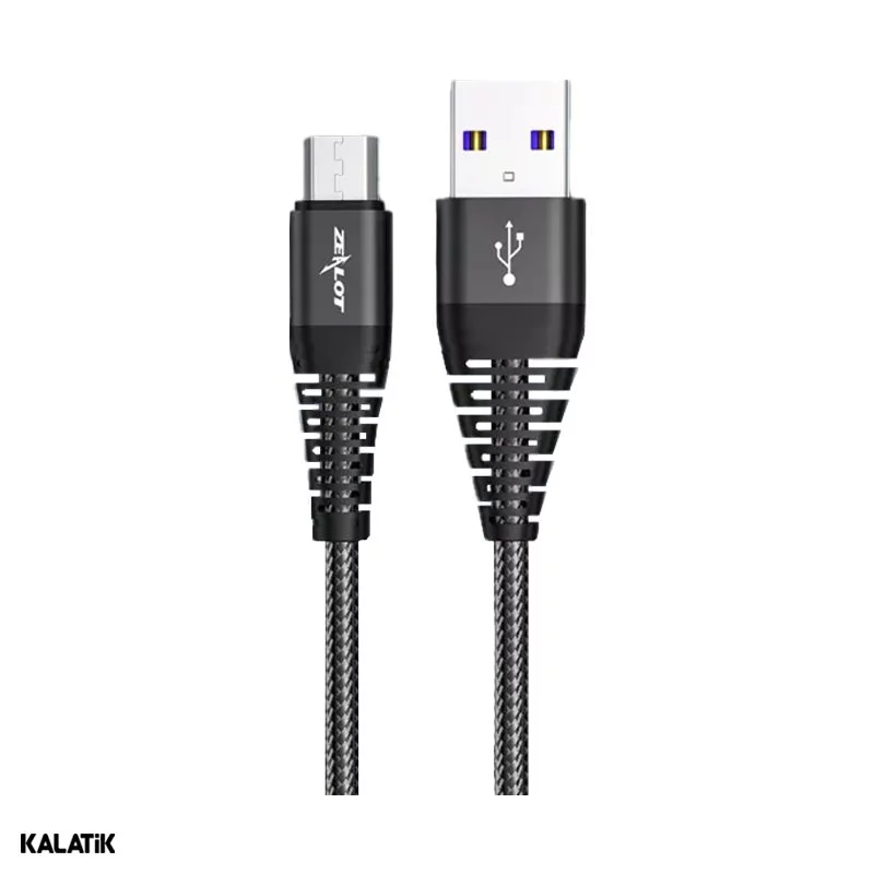 کابل تبدیل USB Type-A به Micro USB زیلوت مدل C03m به طول 1 متر مشکی 6 ماه گارانتی تعویض رادوین