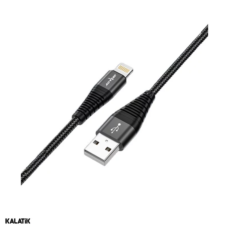 کابل تبدیل USB Type-A به لایتنینگ زیلوت مدل C03i به طول 1 متر مشکی 6 ماه گارانتی تعویض رادوین