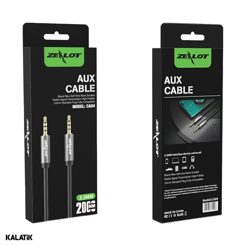 کابل انتقال صدا 3.5 میلی متری زیلوت مدل AUX-CA04 به طول 2 متر