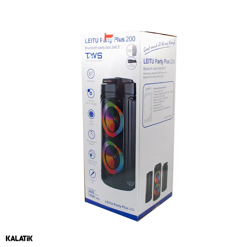 جعبه اسپیکر قابل حمل لیتو مدل PARTY PLUS 200