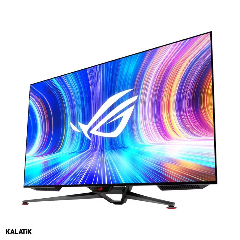 نمای جانبی راست مانیتور ایسوس سایز 41.5 اینچ مدل Front & Side ROG Swift OLED PG42UQ