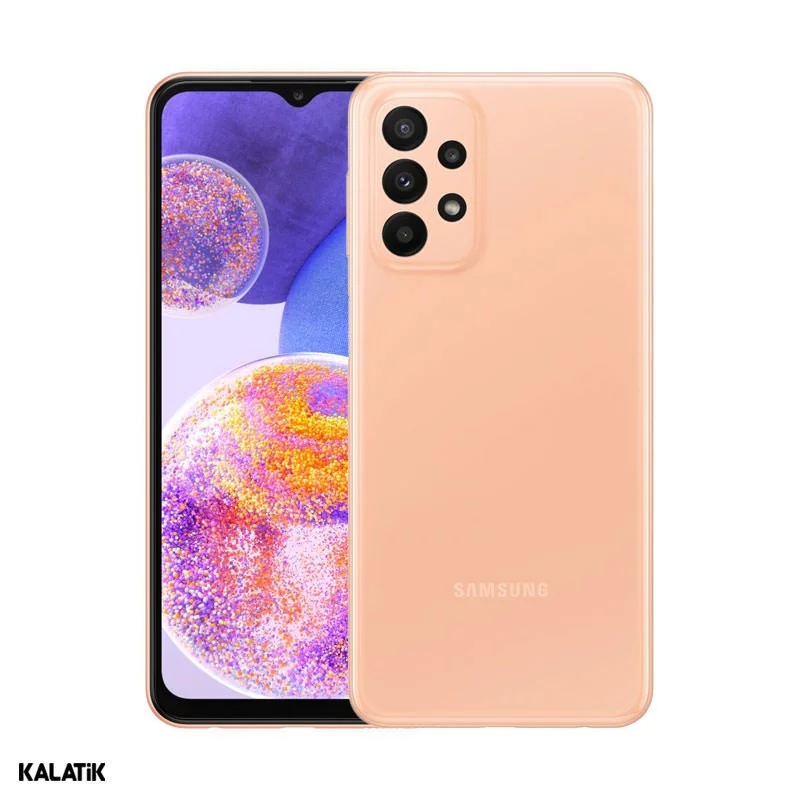 گوشی موبایل سامسونگ مدل Galaxy A23 دو سیم کارت ظرفیت 64_4 گیگابایت - گلبهی نمای پشت و جلو