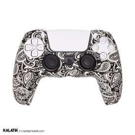 کاور سیلیکونی مناسب برای دسته کنسول بازی PlayStation 5 طرح Black And White