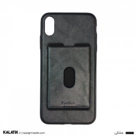 کاور چرمی گوشی اپل iPhone XS Max پولکا مدل Card Bag