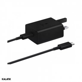 شارژر دیواری 45W سامسونگ کیفیت ++A مدل EP-T4510 فست PD تک پورت سه پین به همراه کابل USB-C به USB-C-شارسل
