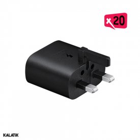شارژر دیواری 25W سامسونگ اصلی مدل EP-TA800 فست PD تک پورت سه پین-بسته 20 عددی-شارسل