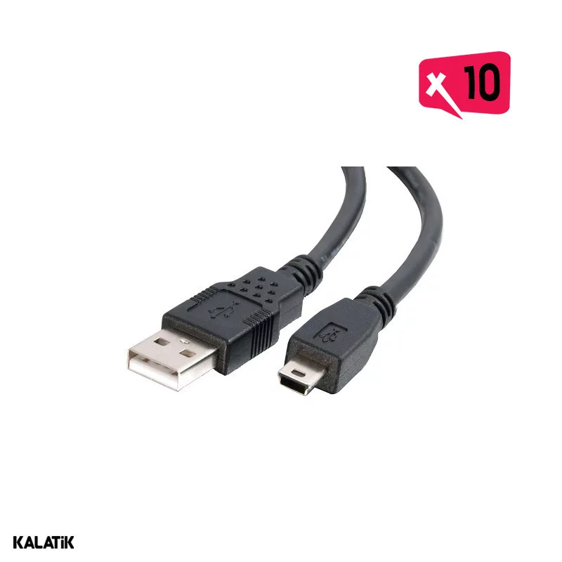 کابل تبدیل USB-A به Mini USB مدل V3 به طول 1 متر-بسته 10 عددی-شارسل