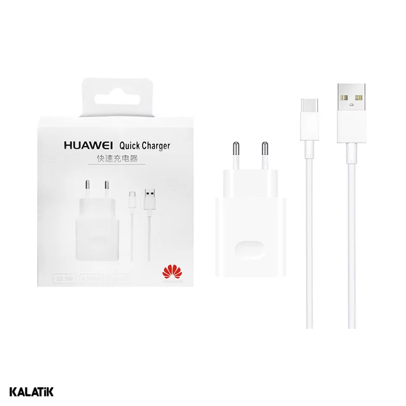 شارژر دیواری 40W هوآوی مدل HW-050450W00 دو پین به همراه کابل شارژ USB-C-شارسل