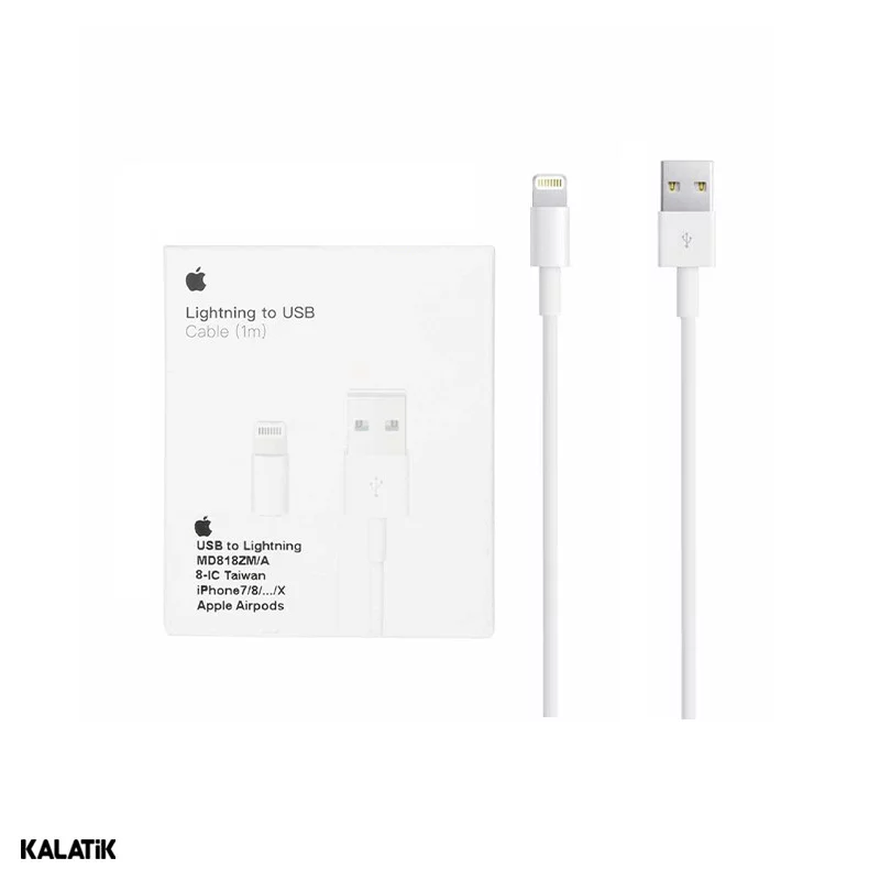 کابل تبدیل USB-A به لایتنینگ اپل آیفون 7 مدل MD818ZM/A 8IC Taiwan به طول 1 متر-شارسل